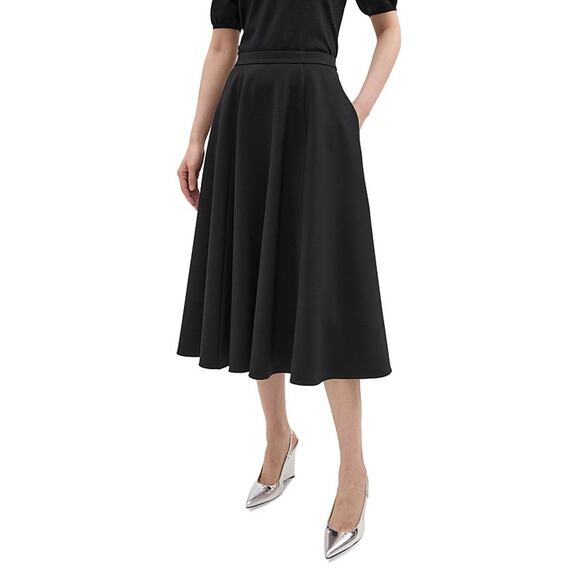 THEORY Full Round Midi Skirt Black - S - Picture 1 of 5